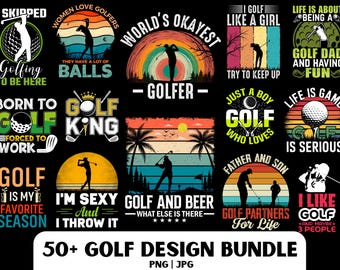 Golf Design Bundle: T-Shirt & Wearable Graphics (Digital Download)