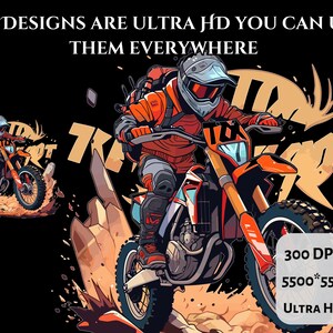 Motorcykel-T-shirtdesignpaket: 40 PNG/JPG Motorcross-designer (digital nedladdning) bild 10