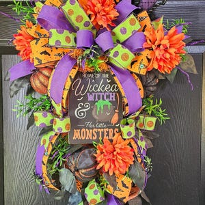 Halloween Witch Swag Wreath, Witch Wreath, Halloween Wreath, Unique Halloween Swag Wreath, Seasonal Swag, Halloween Pumpkin Swag Wreath