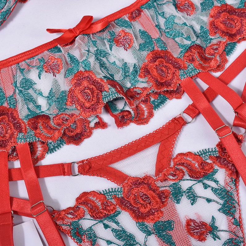 Dedicated to Roses Embroidered Lingerie Sensual Design Etsy