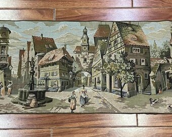 Antique GoblinTapestry RomanticGarden scene  Wall Hanging ,Living Room ,Dining Room Tapestry, 145 x 45 cm Home Decor Gift item Sale