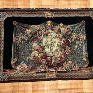 Vintage Cupid Tapestry Victorian Style - Gobelin Medieval Tapestry Wall Hanging  105 x 70 cm Valentine gift for Her