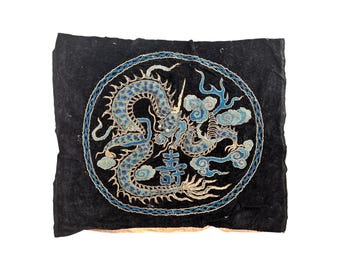 漢王朝のシルクタペストリーアートプリント、龍と鳳凰、天体模様