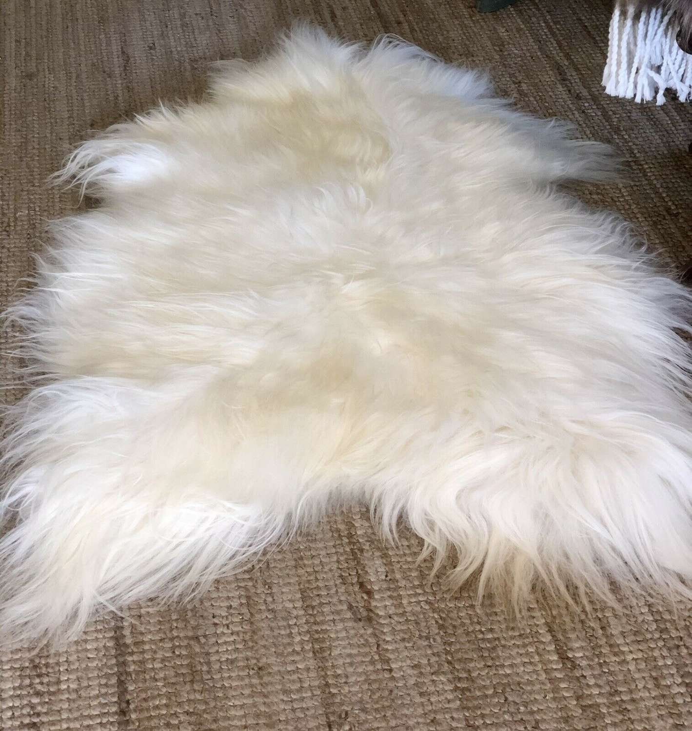 2x3 Hide Rug Luxe Icelandic Sheepskin Rug, Ivory White, Genuine Animal Hide Rug (2x3 ...