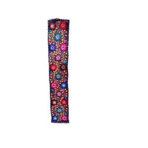 Handmade Vintage Floral Suzani Tapestry | Boho Textile Wall Decor | Colorful Embroidered Art Panel | 5ft Ethnic Wall Hanging | One of a Kind