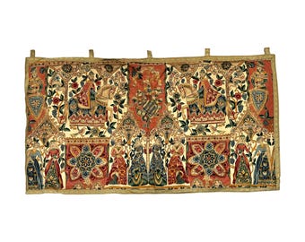 Antique Handmade Tapestry Wall Hanging Vintage Medieval Art Textile Collectible Boho Home Decor Christmas Gift