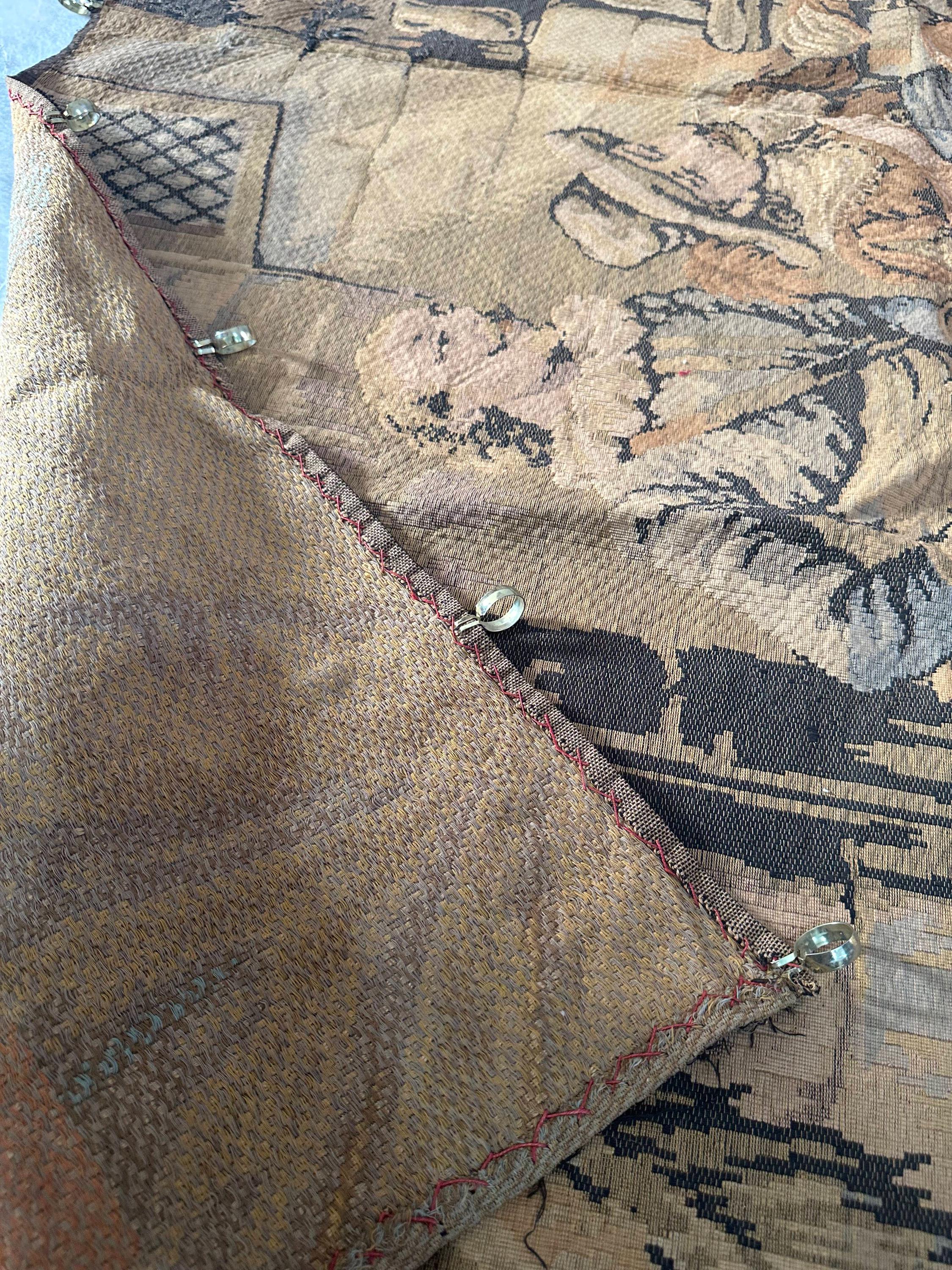 アンティーク 1900 年代 フランス 壁掛けタペストリー | 素朴な居酒屋