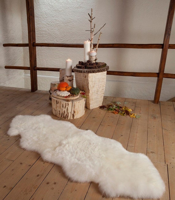 Echter Schaffell-Teppich – Flauschig, Elfenbeinfarben, Aus Natürlichem Schaffell