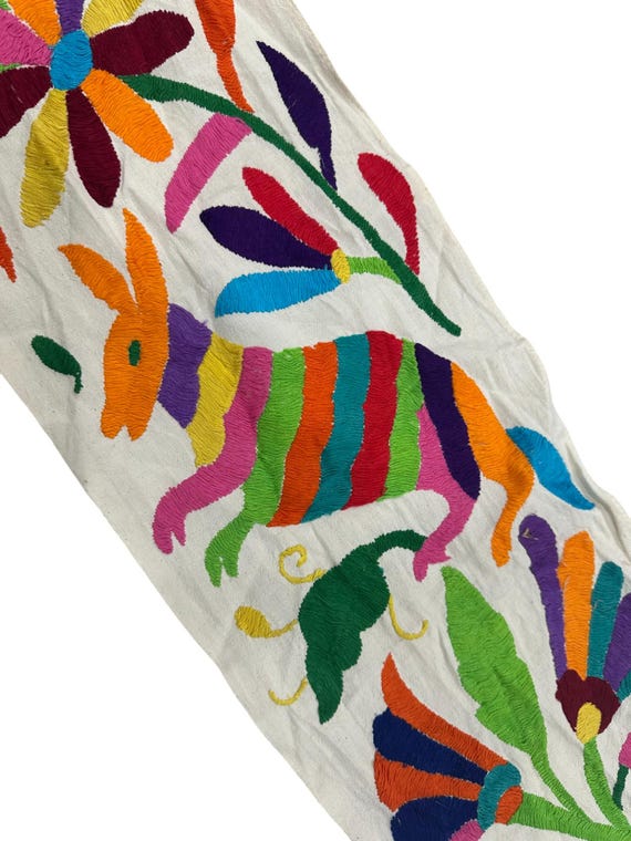 テナンゴ刺繍スタイル 注文 タペストリー 本物のオトミ・テナンゴ