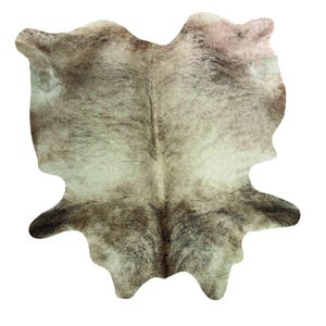 Authentic Light Brindle Cowhide 7x7 ft Rustic Large Area Rug, Natural Light Brown & Cream Tone Cowskin