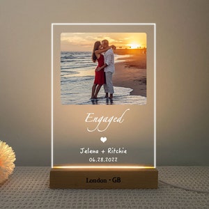 Cadeaux de fiançailles pour couple | Cadeaux fiançailles personnalisés pour couple | Cadre de fiançailles | Cadeau personnalisé | Anniversaire Anniversaire Cadeaux de mariage