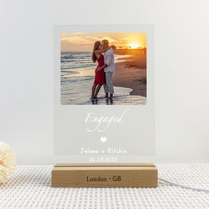 Engagement Gifts for Couple Personalized Engaged Gifts for Couple Engagement Frame Custom Gift Anniversary Birthday Wedding Gifts image 5