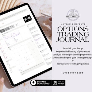 Modèle de Journal de trading d'options standard | Modèle notionnel | Analyse des performances| Enregistrement de routine de trading, outils de gestion de la psychologie
