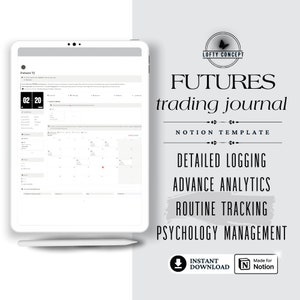 Futures Trading Journal | Notion Template | Futures Trading | Extra Tools for Trading Psychology Management, Routine, Analytics