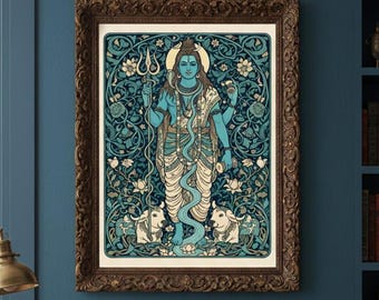 シヴァとパールヴァティ ヴィンテージスタイルのインドヒンズー教の