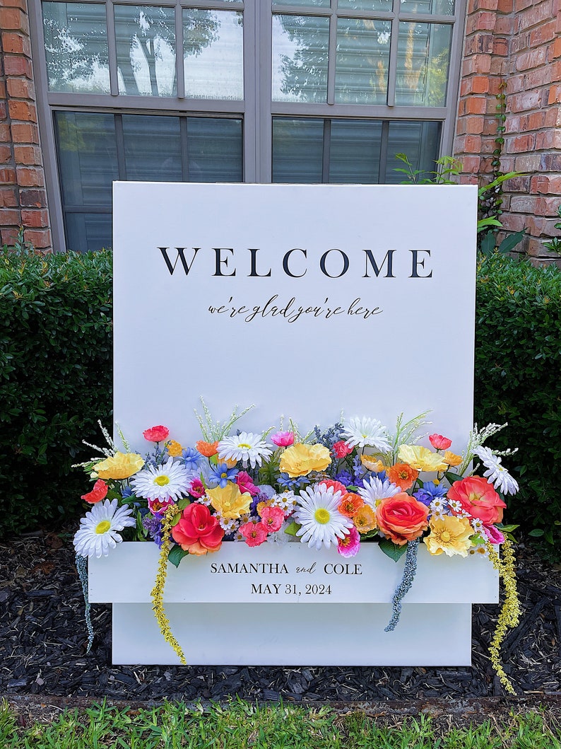 Flower Box Sign Personalized Extra Large Weddings & Showers