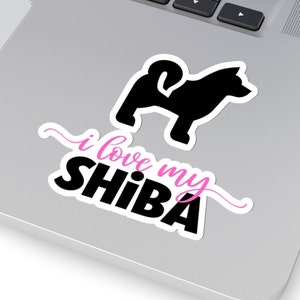 Shiba Sticker, I love my Shiba, Shiba Vinyl Stiker, Shiba Adhesive, Shiba Inu Sticker, Car Shiba Sticker, I Love my Shiba Sticker