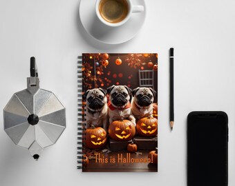 Spiral notebook - Halloween Pugs