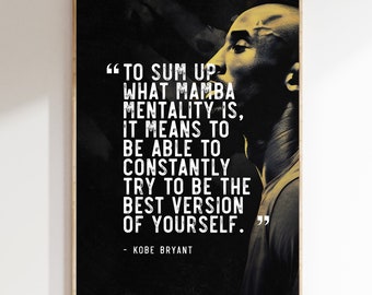 Kobe Bryant Poster Inspirational Quote NBA Wall Art NBA Legend LA Lakers  Wall Decor Basketball Gift for Him 
