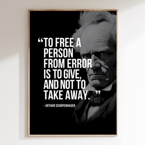 Poster con citazione ispiratrice di Arthur Schopenhauer / Arte da parete filosofica / Stampa digitale ad alta risoluzione / Arte da parete motivazionale