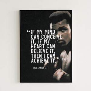 Muhammad Ali Poster Mann Höhle Boxen Geschenk für ihn Muhammad Ali druckbare Wand Kunst Grunge Zitat &quot;