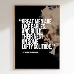 Poster con citazione ispiratrice di Arthur Schopenhauer / Arte da parete filosofica / Stampa digitale ad alta risoluzione / Arte da parete motivazionale
