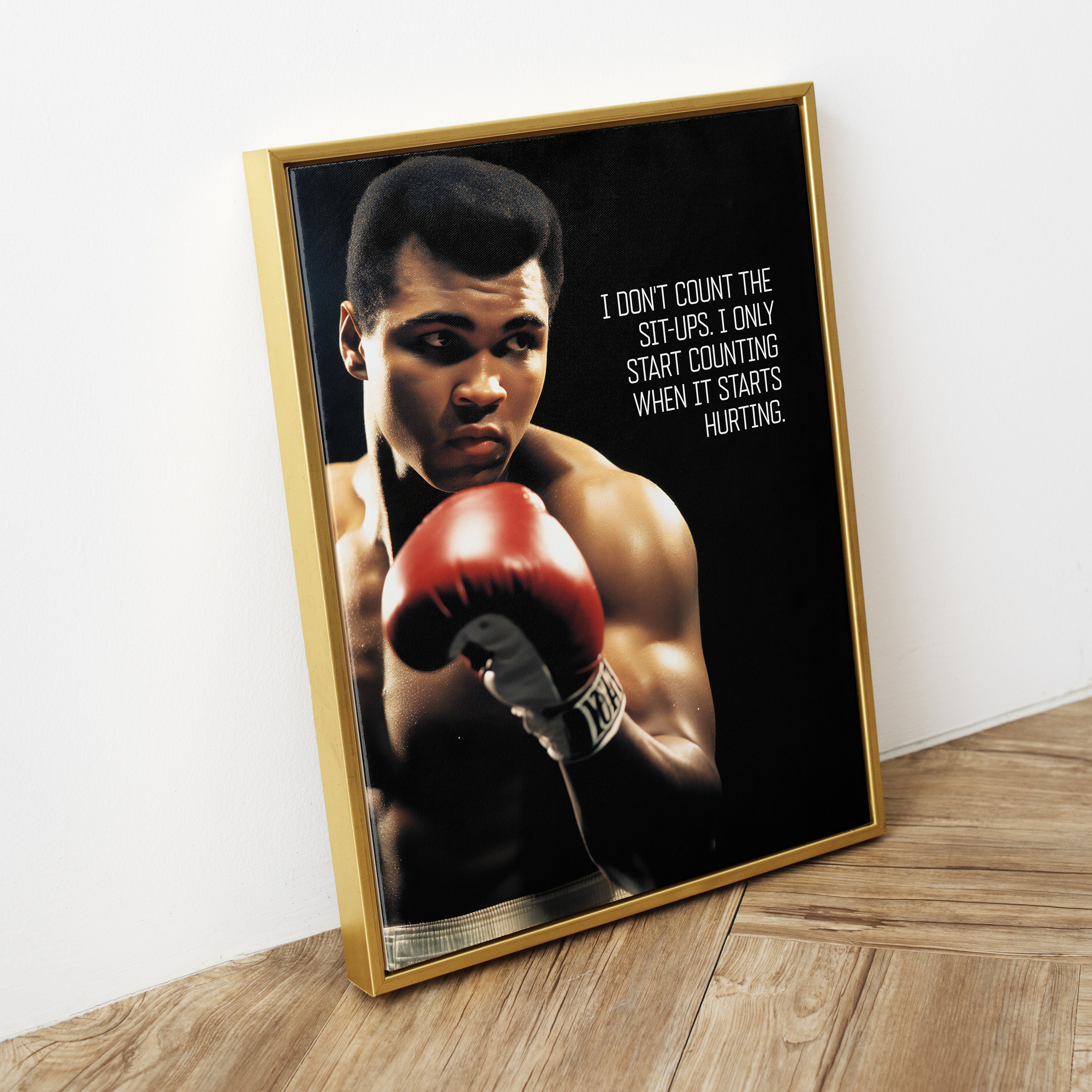 Muhammad Ali Poster Man Cave Boxing Gift for Him Muhammad Ali Printable Wall Art Quote i Don t Count the Sit ups. Etsy