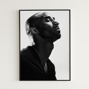 Kobe Bryant Poster, Basketball Printable Wall Art, Black Memba Portrait, NBA Poster, Sports Wall Art, Man Cave Gift, Kobe Fan Gift For Him