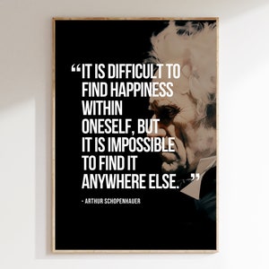 Poster con citazione ispiratrice di Arthur Schopenhauer / Arte da parete filosofica / Stampa digitale ad alta risoluzione / Arte da parete motivazionale