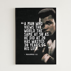 Muhammad Ali Poster Man Cave Boxing Gift For Him Muhammad Ali Printable Wall Art Grunge Quote &quot;If My Mind Can Conceive It&quot;