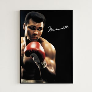 Muhammad Ali Poster Man Cave Boxing Gift For Him Muhammad Ali Printable Wall Art Signature