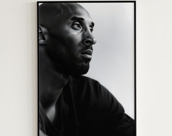 Kobe Bryant Poster, druckbare Wandkunst, Porträt, schwarzes Memba, NBA Poster, Sportwandkunst, Männerhöhle Geschenk, Kobe Basketball Fan Geschenk für ihn