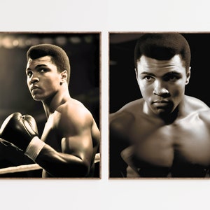 Muhammad Ali Poster Duo | Motivierende Wanddekoration | Druckbare Wandkunst | Boxen Legende Wandkunst | Schwarz und Weiß