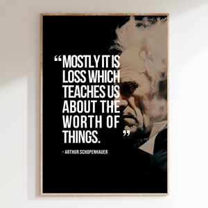Poster con citazione ispiratrice di Arthur Schopenhauer / Arte da parete filosofica / Stampa digitale ad alta risoluzione / Arte da parete motivazionale