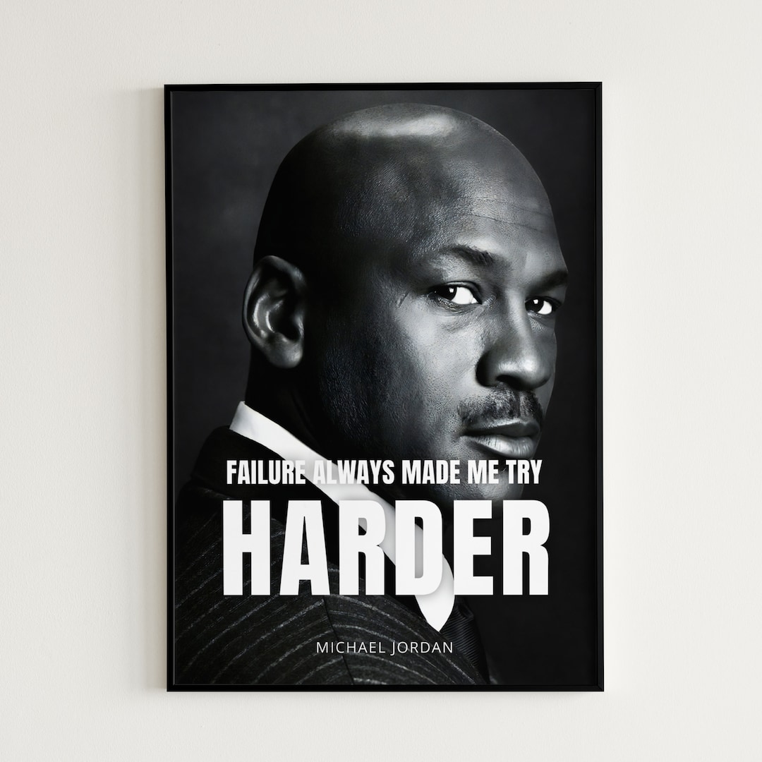 Michael Jordan Quote Poster Sports Motivation Wall Art Chicago Etsy