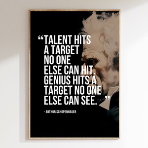 Poster con citazione ispiratrice di Arthur Schopenhauer / Arte da parete filosofica / Stampa digitale ad alta risoluzione / Arte da parete motivazionale