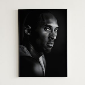 Kobe Bryant Poster, Printable Wall Art, Basketball Portrait, Black Memba, NBA Poster, Sports Wall Art, Man Cave Gift, Kobe Fan Gift For Him