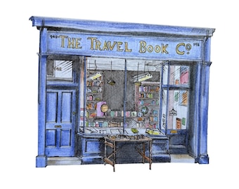 Notting Hill | Bookshop | Travel Book Co | Film art | Pen and Ink