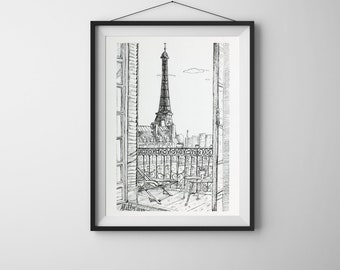 A4/A5 | Paris | Illustration du stylo | Impression de l'original