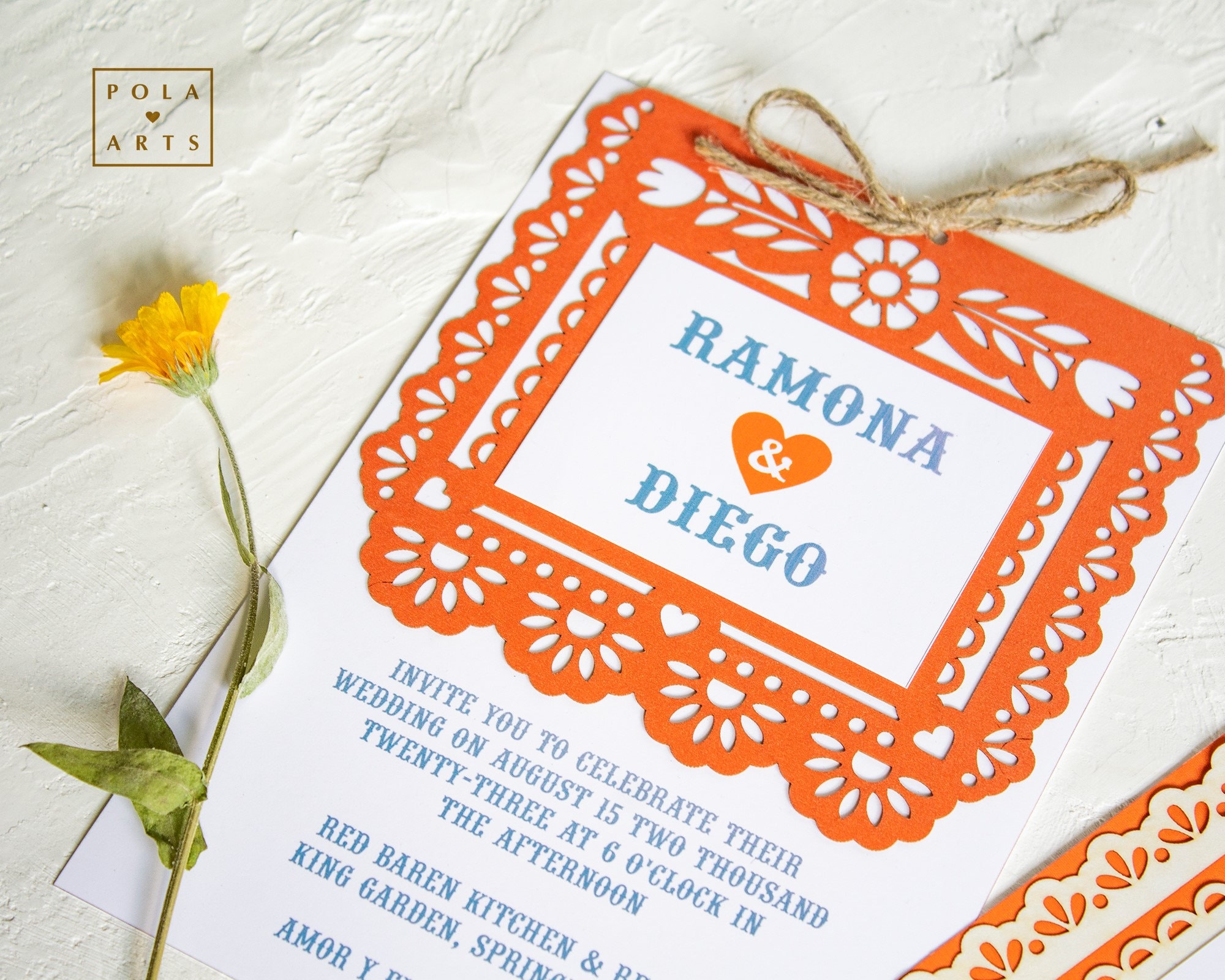 Mexican Invitation Template Svg, Papel Picado Wedding Invite Card for