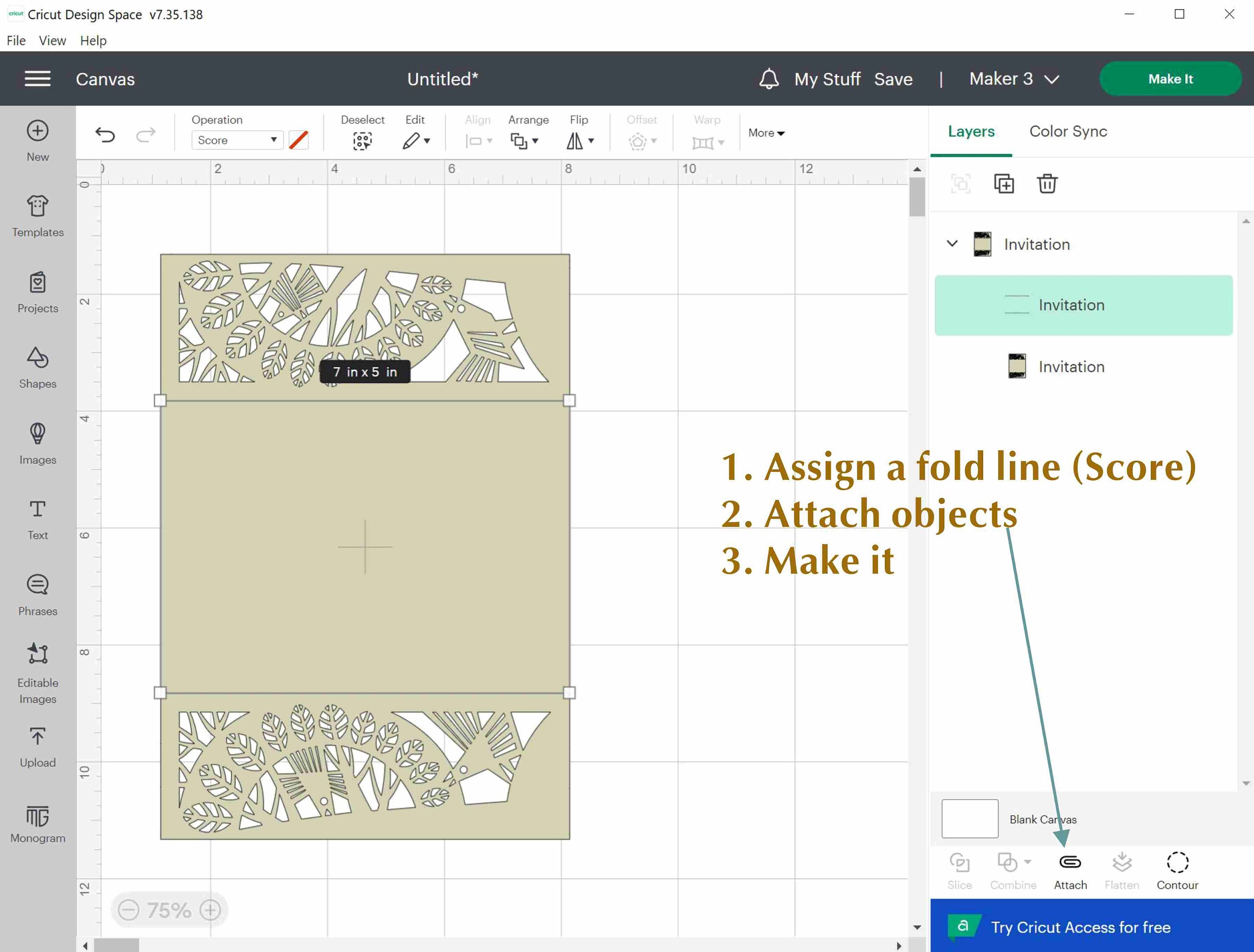 Folk Invitation Template SVG, Rustic Wedding, Tree Folding Branches ...