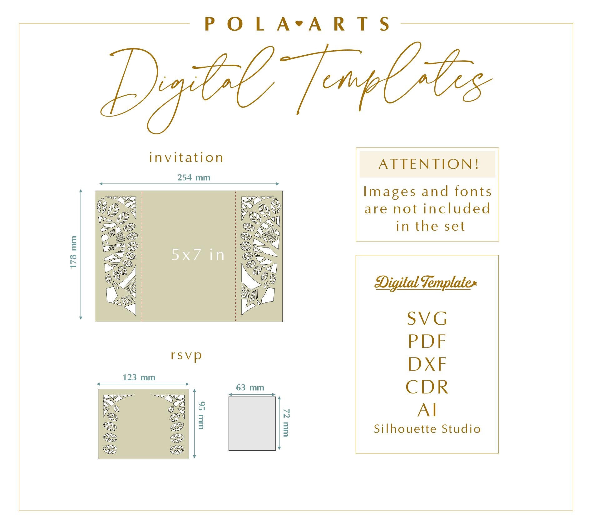 Folk Invitation Template SVG, Rustic Wedding, Tree Folding Branches ...