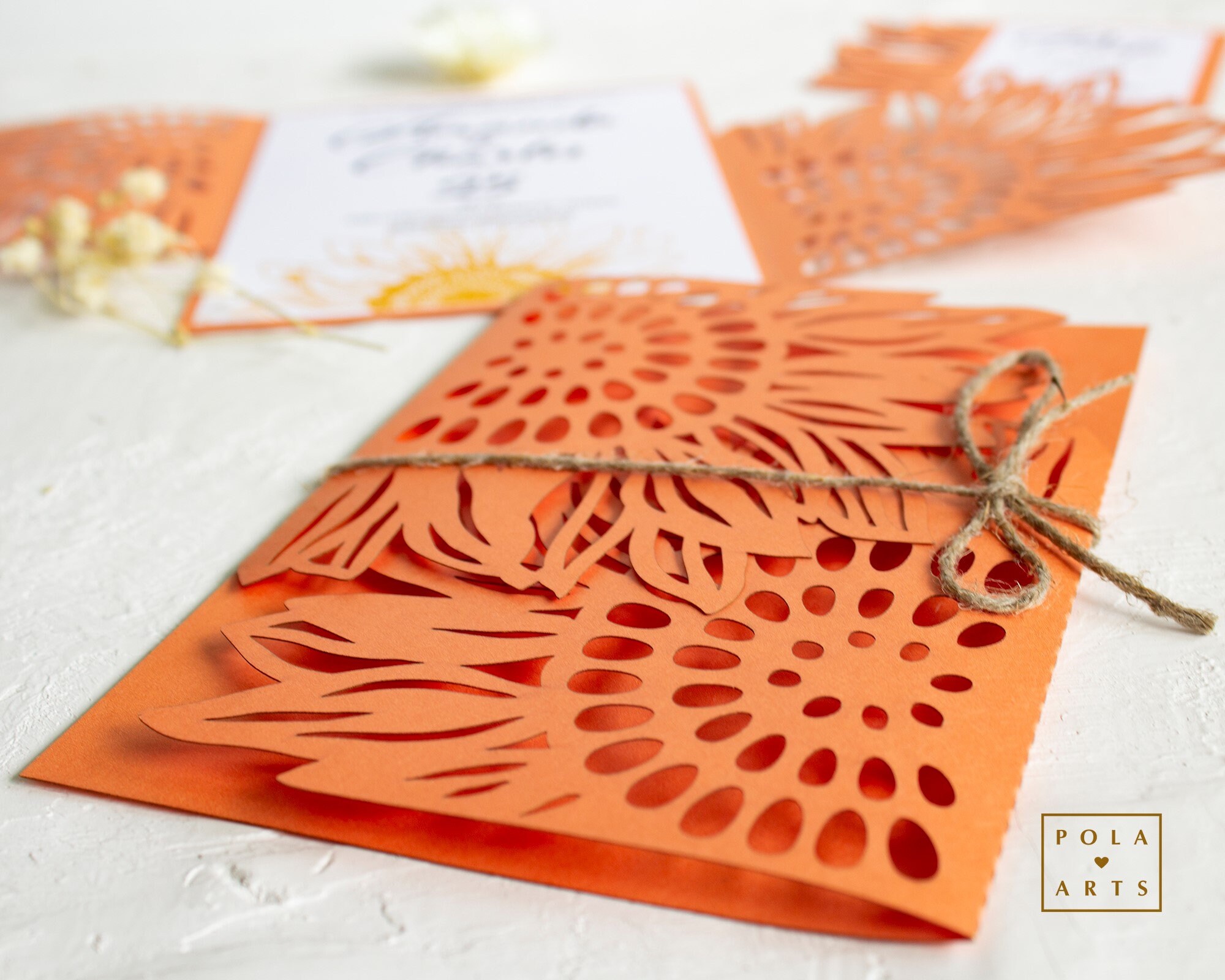 Sunflower Invitation Template Svg, 5x7 Wedding Folding Envelope