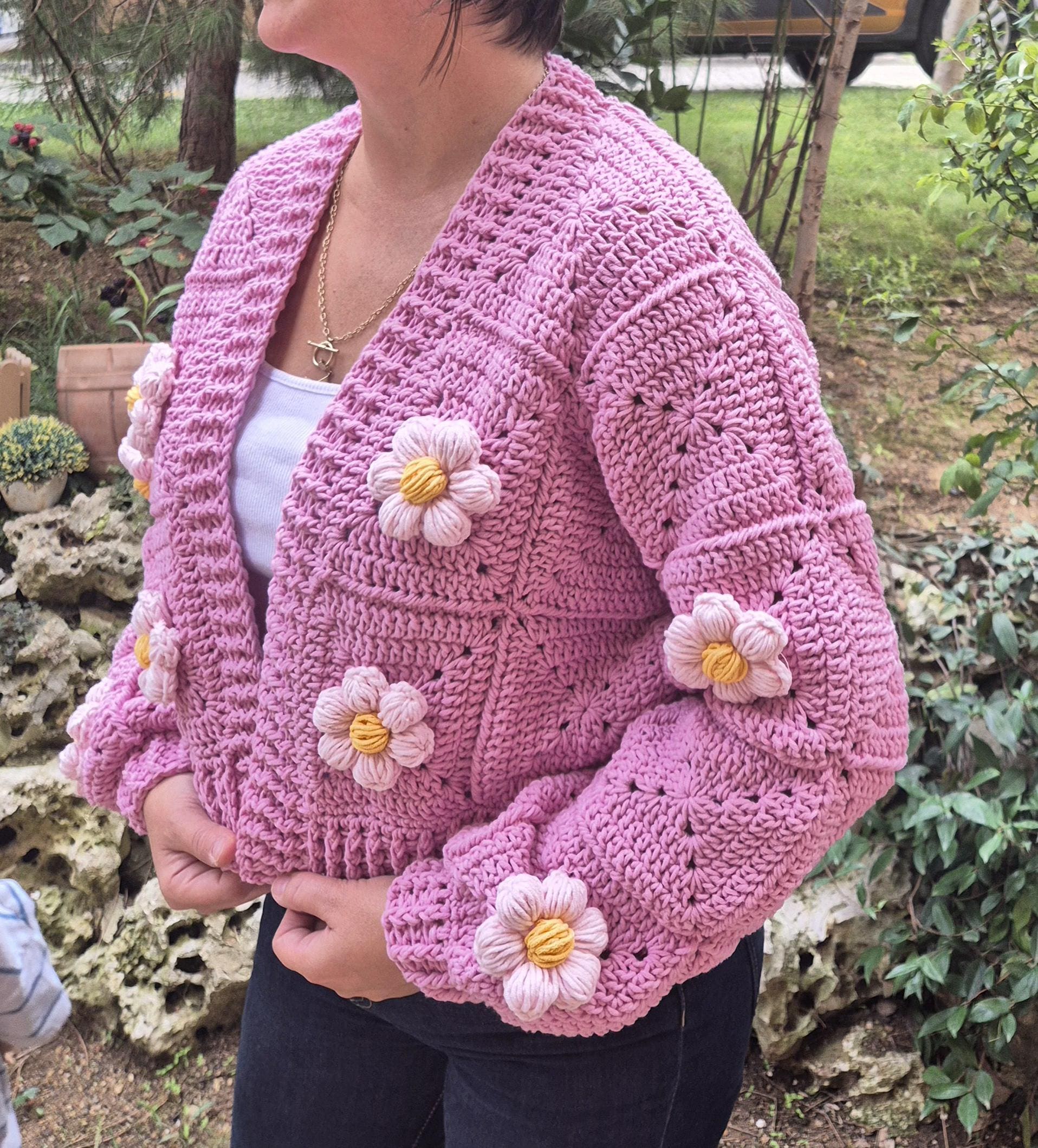トップス howdy. flower crochet cardigan Crochet Flower Cardigan – Chic Chateau LLC