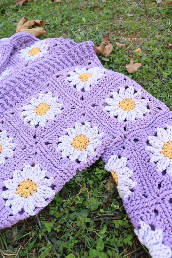 Colorful Handmade Crochet Daisy Cardigan - Etsy