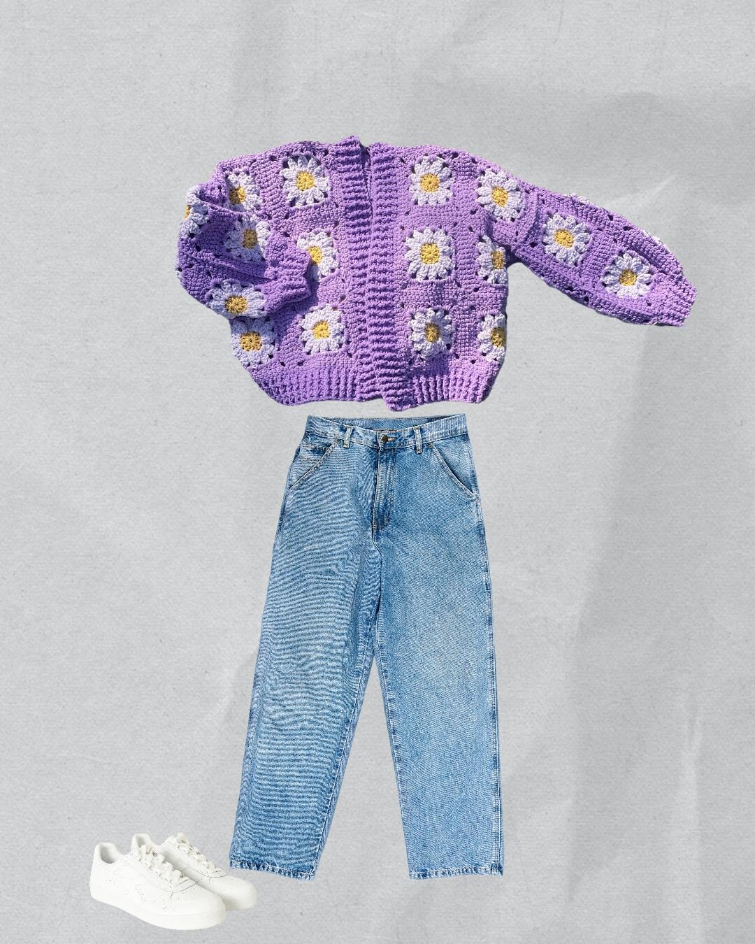 Colorful Handmade Crochet Daisy Cardigan - Etsy