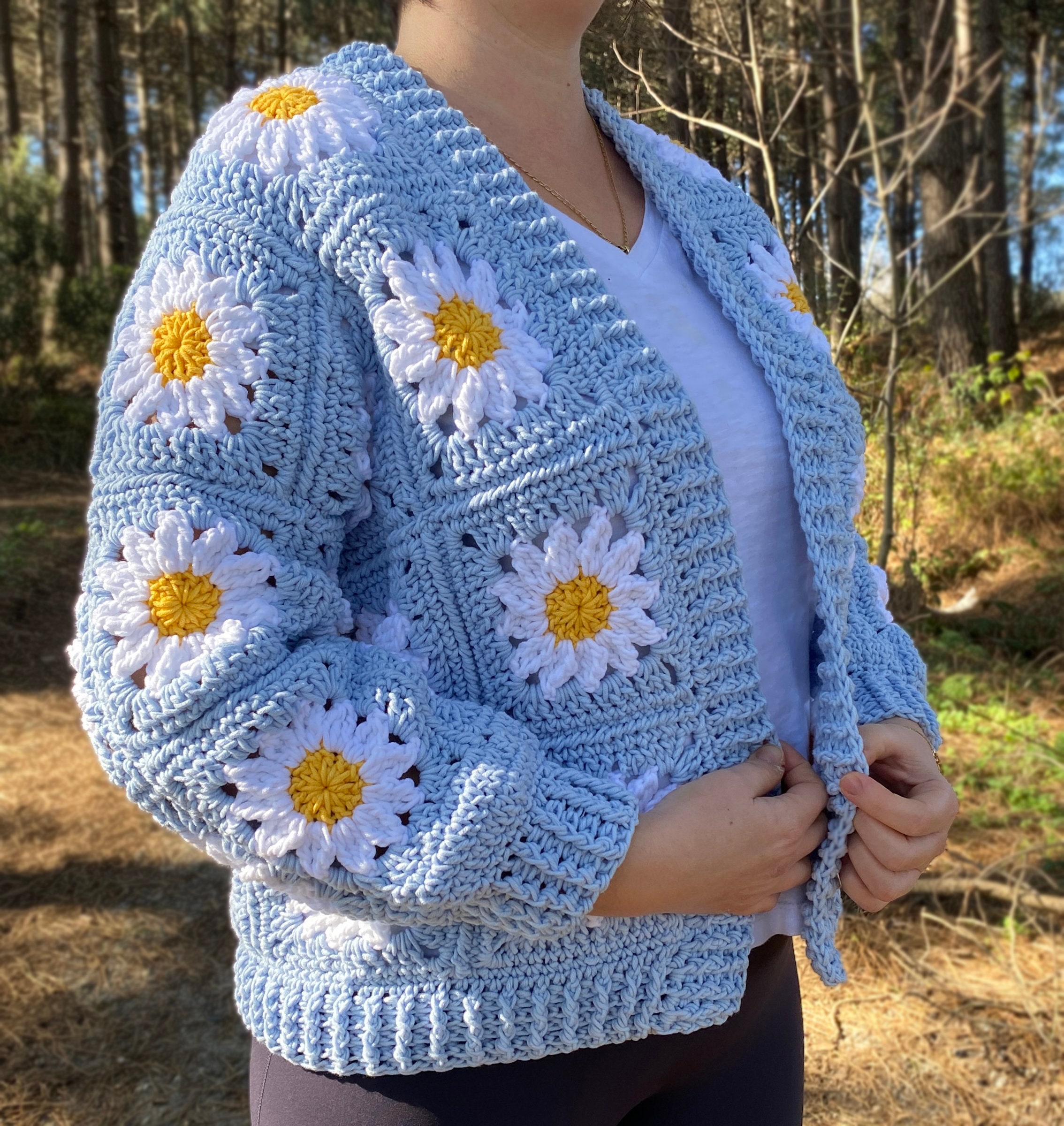 Blue Floral Cardigan - Etsy