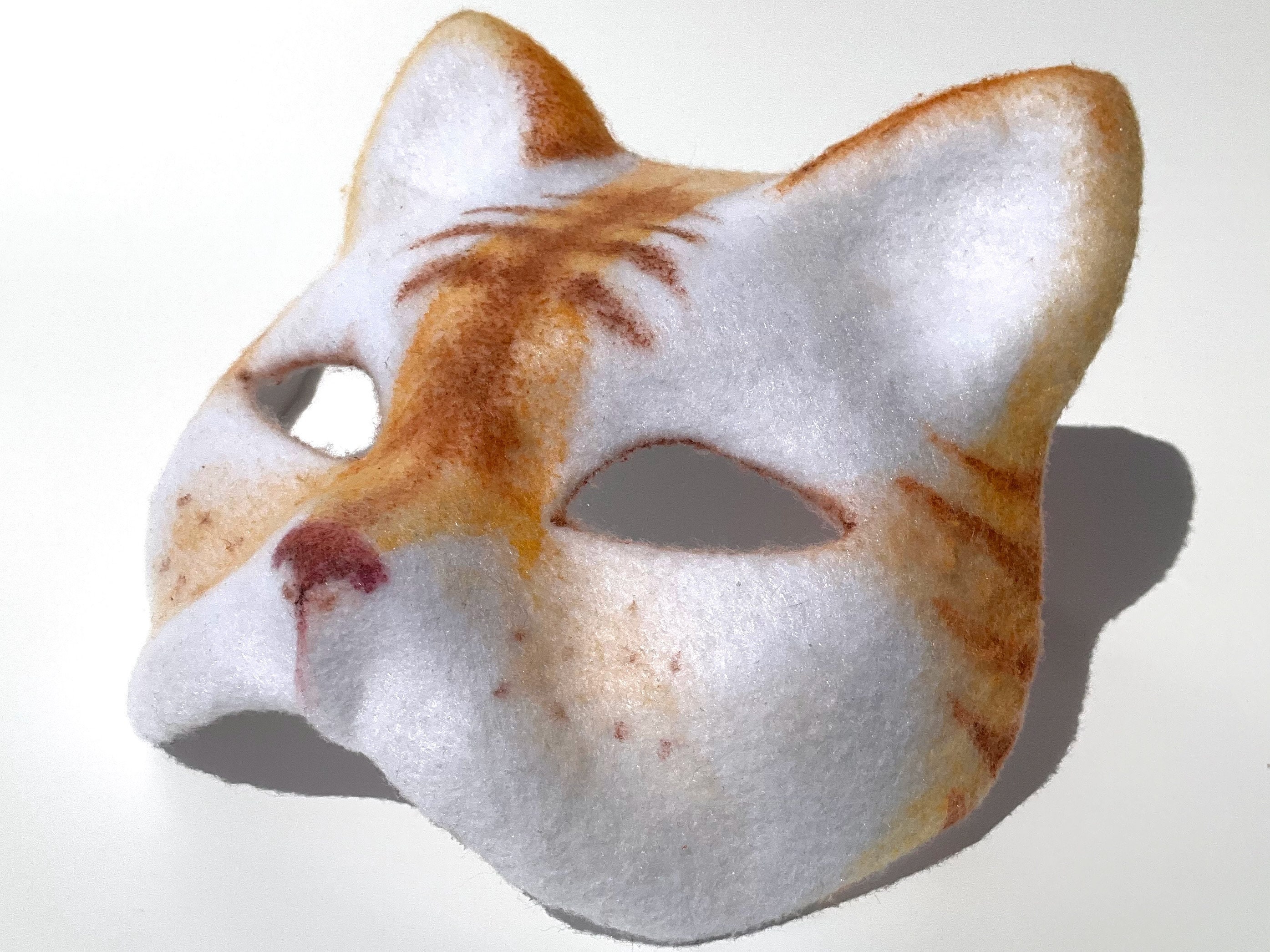 Rhinestone Therian Cat Mask - Gold