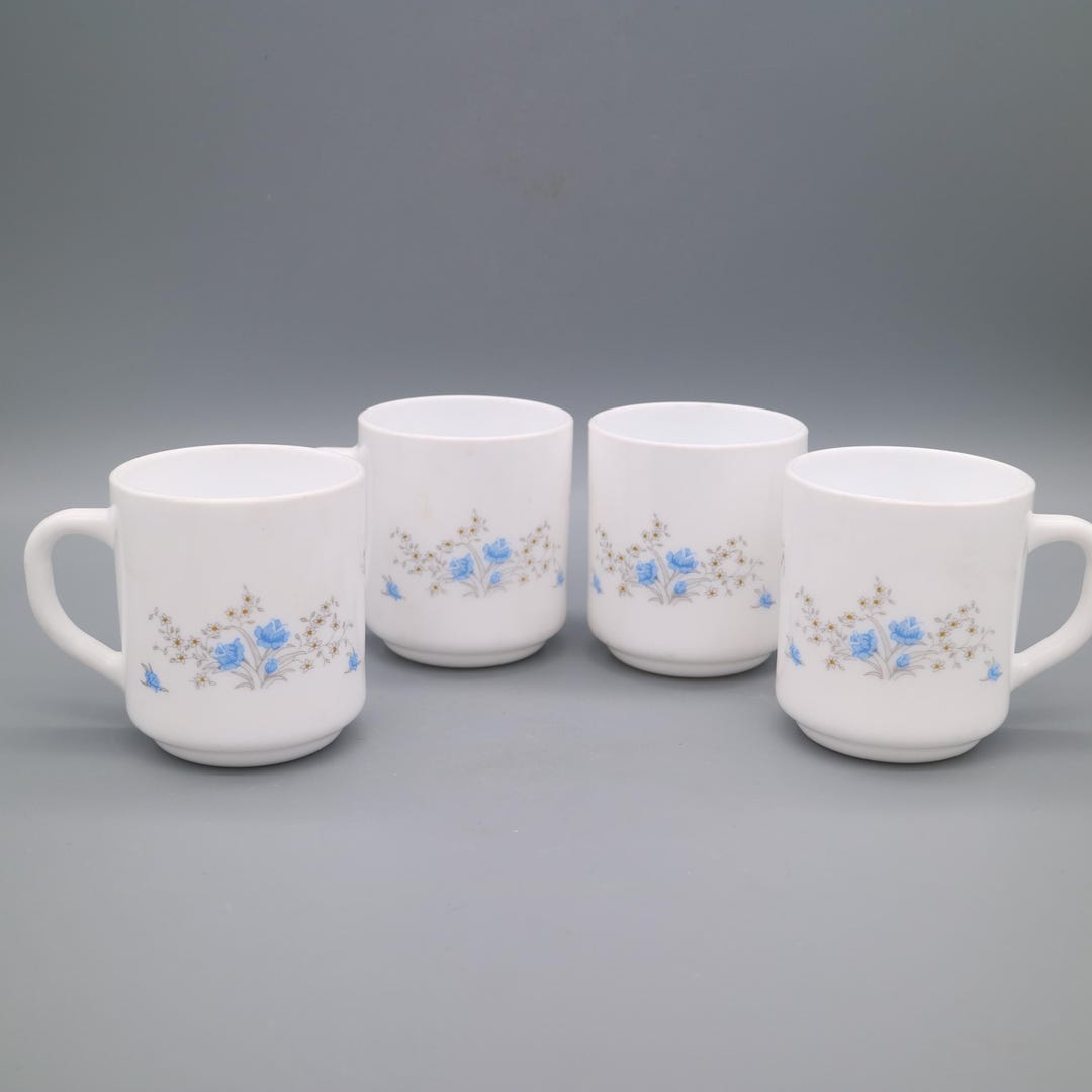 2 MUGS EN ARCOPAL motif campagne avec des oies vintage EUR 12,00 - FR
