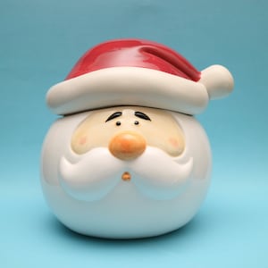 Vintage Santa Claus Ceramic Cookie Jar | Christmas Cookie Jar | Holiday Cookie Jar